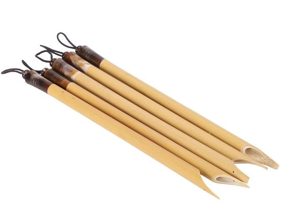 Penne da calligrafia in bambù - 5 pezzi - per scrivere o esercitarsi - pennelli per disegno - materiale naturale in bambù - facile da utilizzare