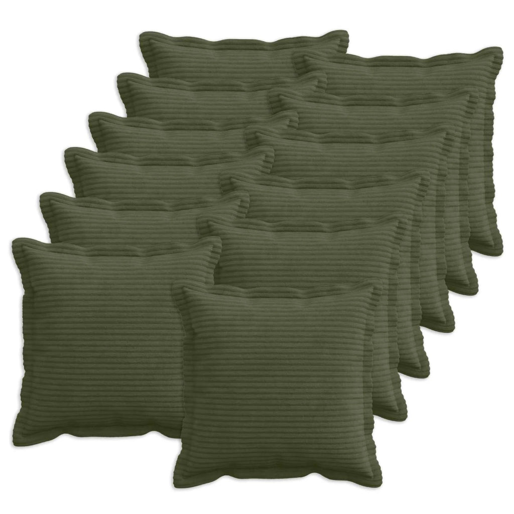 Federa 12 pz HOUTEN Verde 45 x 45 cm corduroy 918657