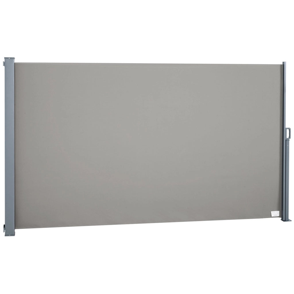 Tenda Laterale Frangivista da Giardino 3x1,60m in Alluminio e Tessuto  Grigio