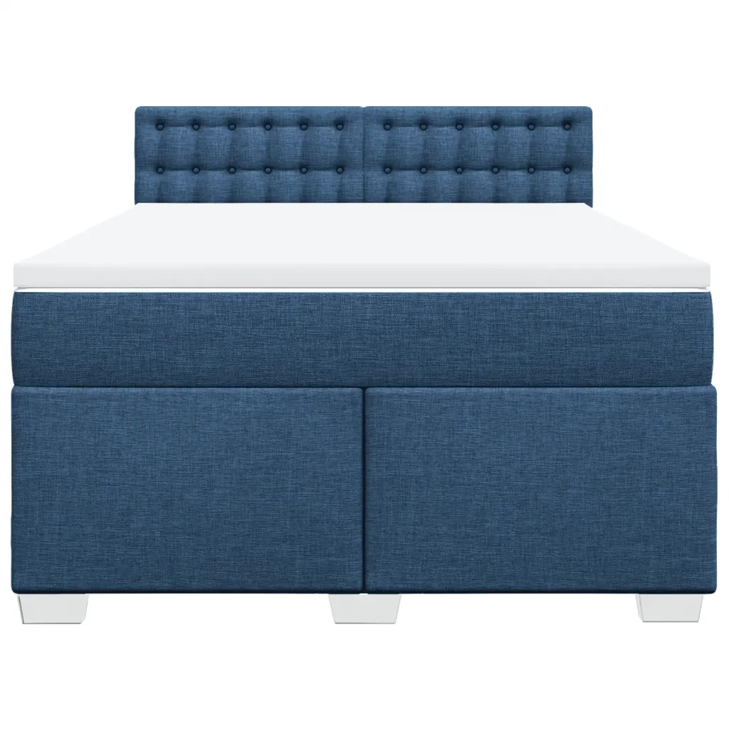 Giroletto a Molle con Materasso Blu 160x200 cm in Tessuto