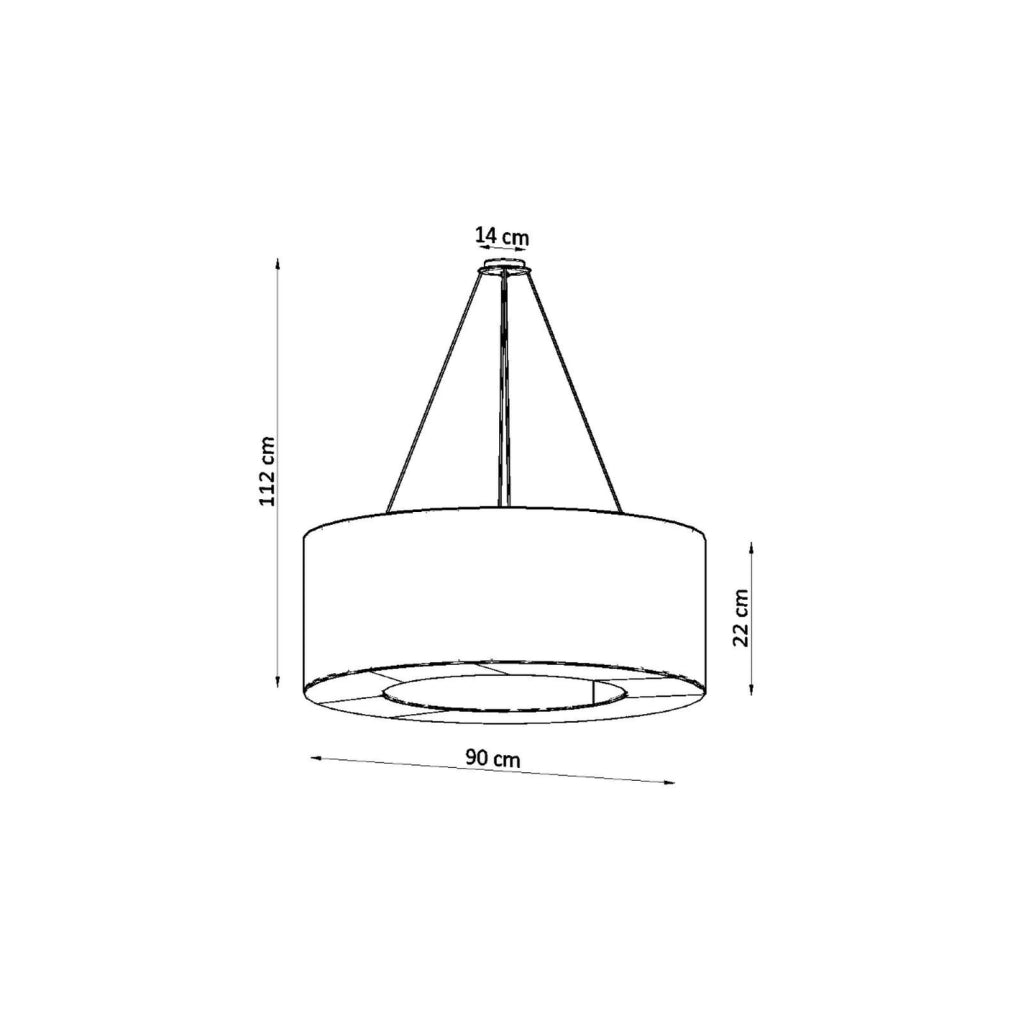 Lampada a sospensione rotonda nera 90cm JOVIAN 8xE27