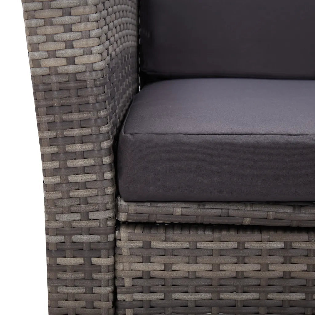 Set Divani da Giardino 4 pz con Cuscini in Polyrattan Grigio cod mxl 35278