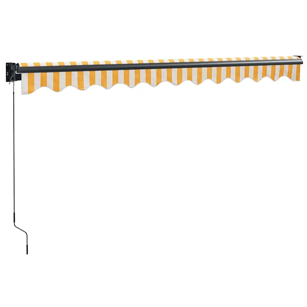 Tenda Retrattile Gialla e Bianca 3x2,5 m in Tessuto e Alluminio