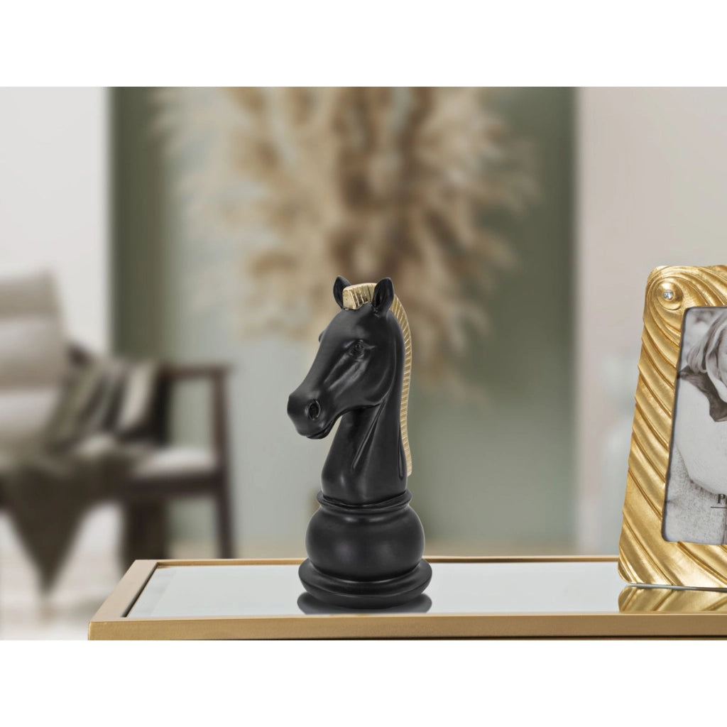 Scultura Scacchi 15, Nero, Poliresina, 10,5x8,5x19 cm