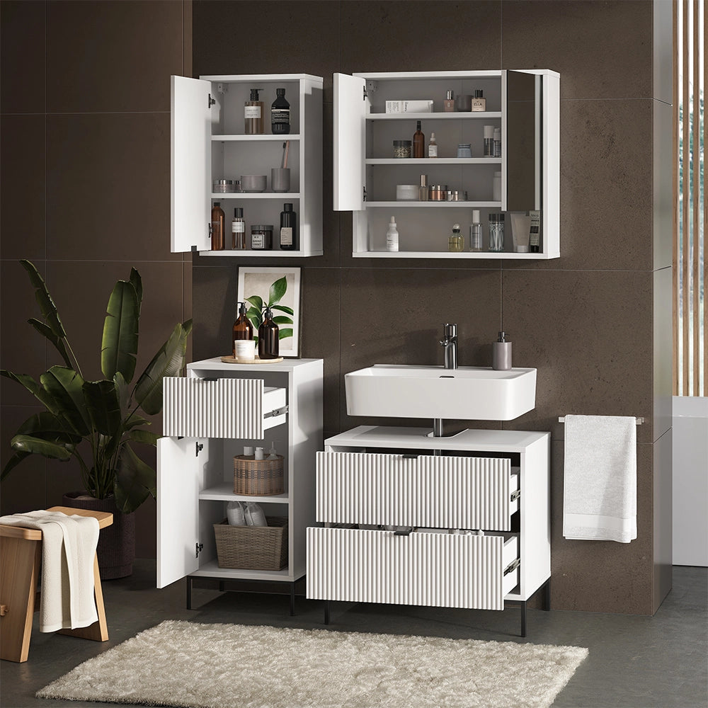 Vicco Set di mobili da bagno Bianco 4 parti