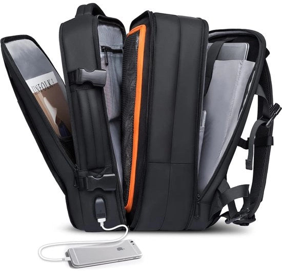 Borsa a mano da 35-45 litri, borsa da viaggio week-end, 43,9 cm (17,3 pollici), borsa laptop, borsa business per signore e signori, 32L - Nero, Piccola, Laptop