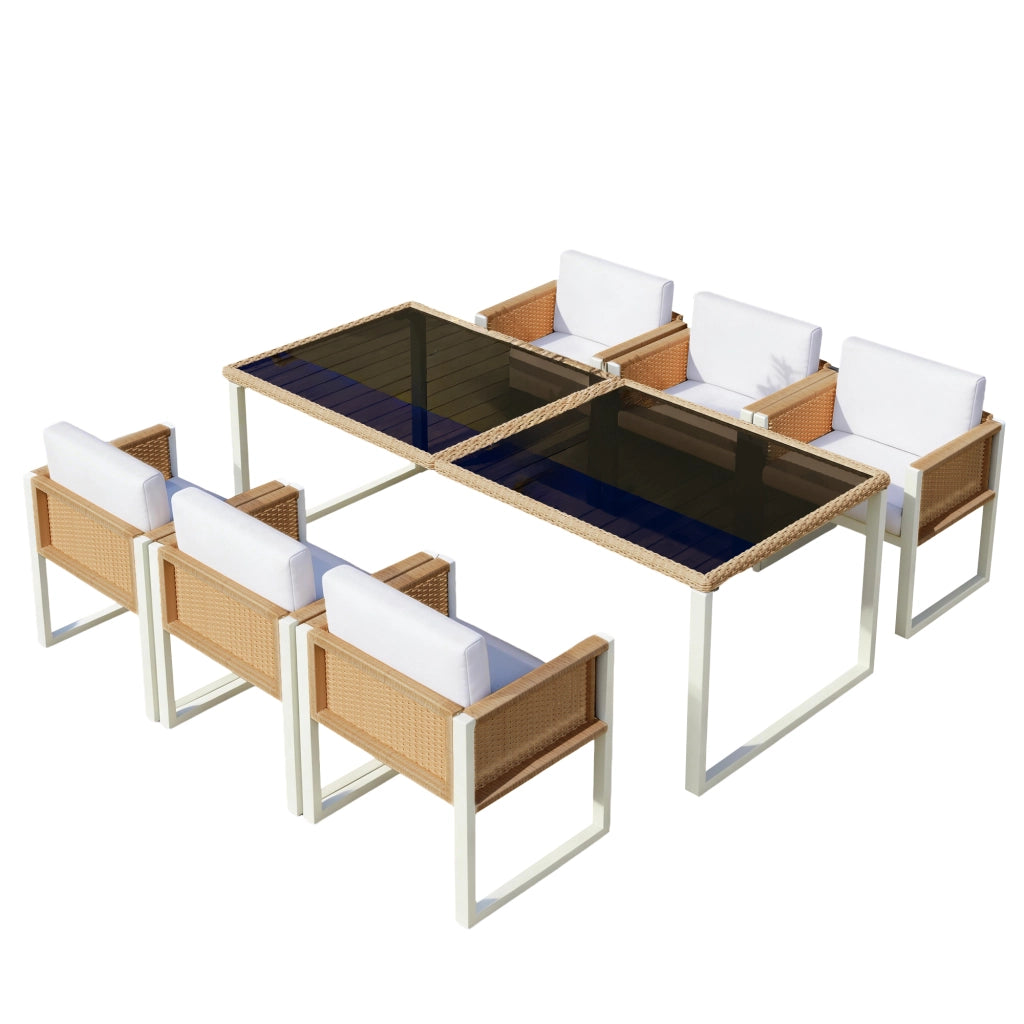 Set Tavolo e Sedie da Giardino Polyrattan 6 Posti con Cuscini ¨C MINIMAL ¨C Antracite