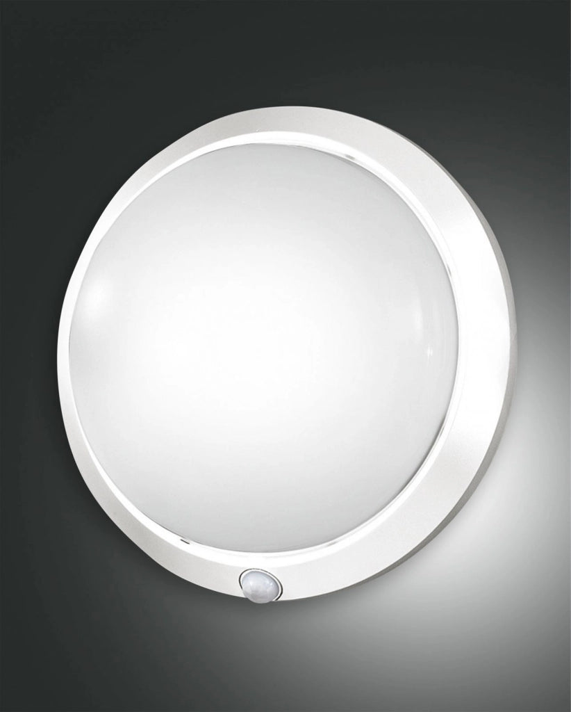 ARMILLA PLAFONIERA D.30CM  BIANCA IP44 1 LUCE ATTACCO E27 CON SENSORE MOVIMENTO