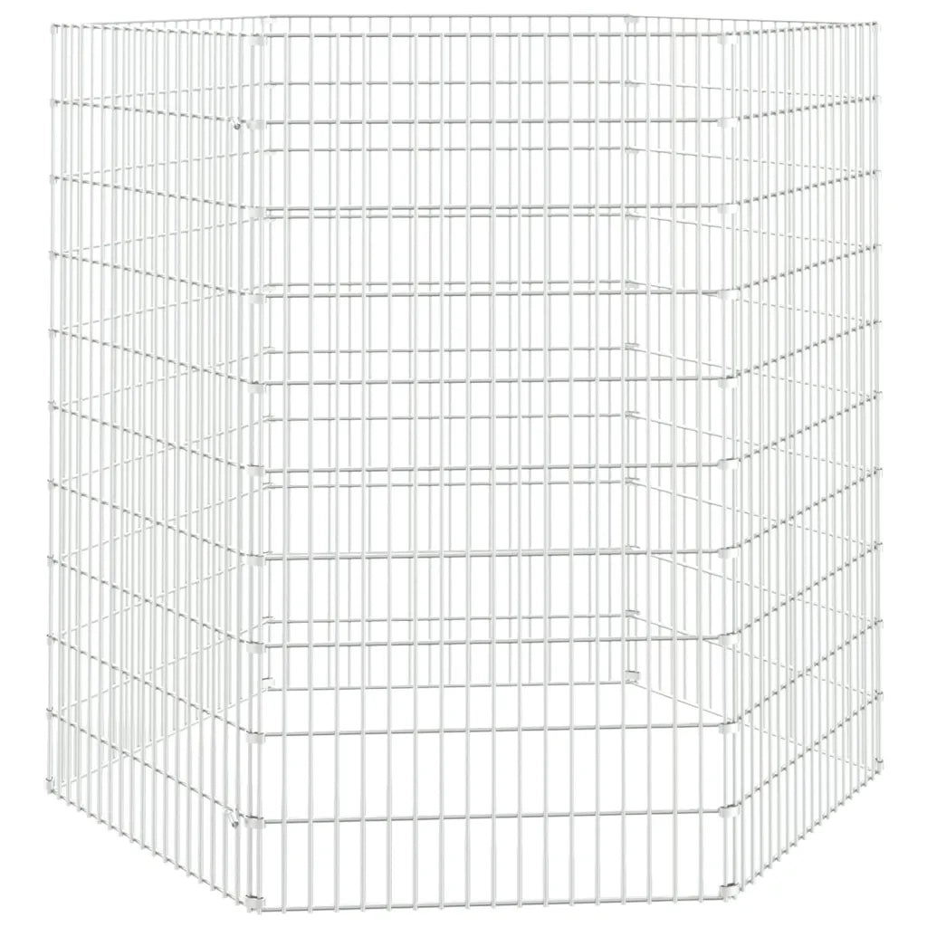 Conigliera con 6 Pannelli 54x100 cm Ferro Zincato