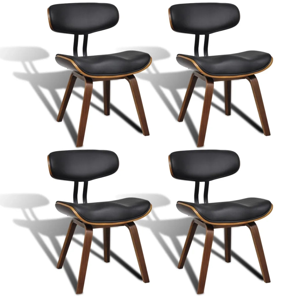 Sedie da Pranzo 4 pz in Legno Piegato e Similpelle  cod mxl 31535