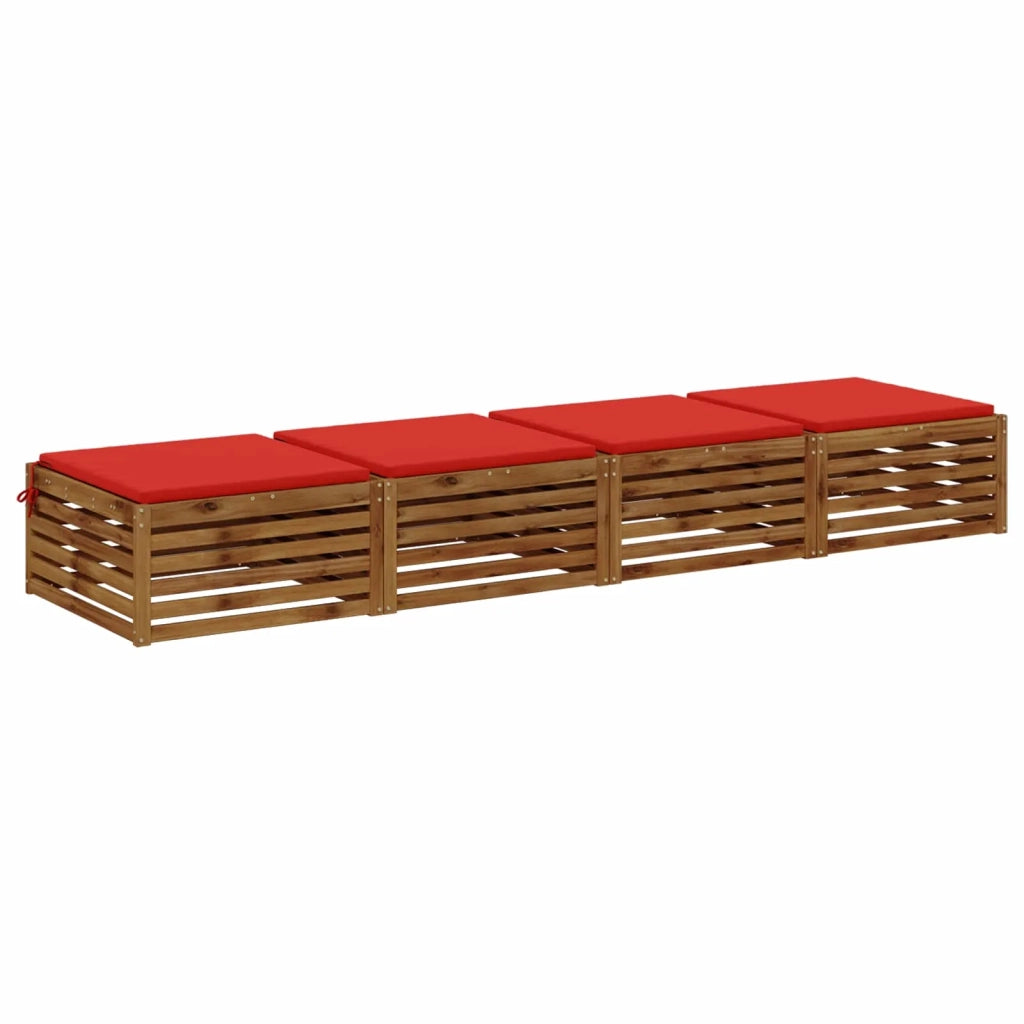 Cuscini per Sedia in 4 Pezzi SOEST 4 pz 100% Poliestere Rosso 944984