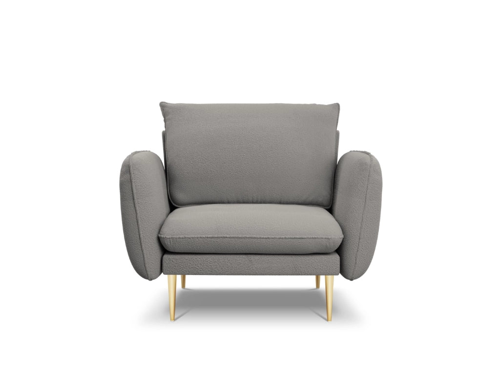 Cosmopolitan Design - Poltrona "Vienna" in bouclé grigio 