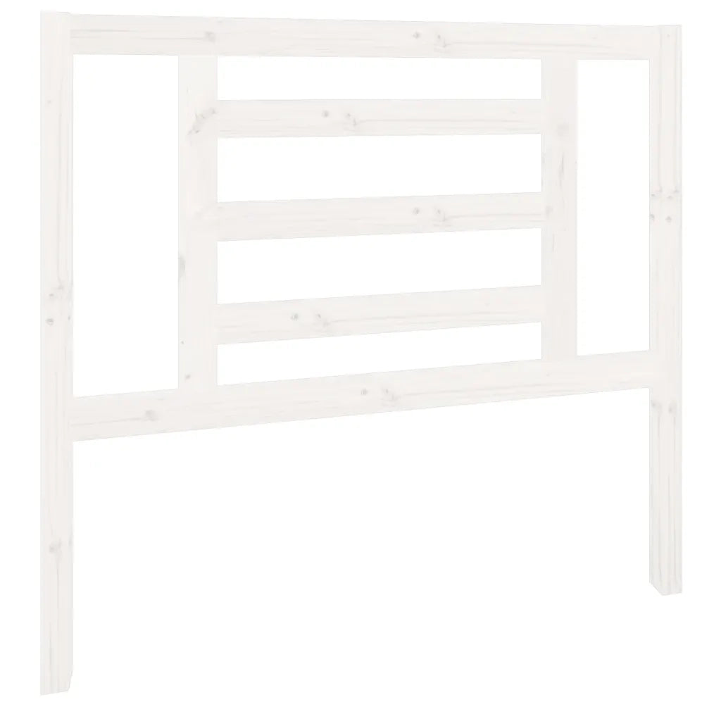 Testiera per Letto Bianca 106x4x100cm in Legno Massello di Pino