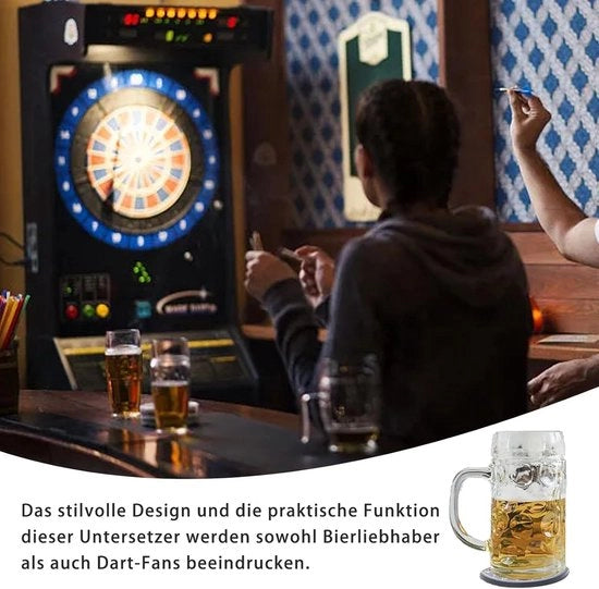 Set di 4 supporti per bicchieri per tavolo decorazione per bar, caffè, festa, ufficio - Supporti per bicchieri stilevole con motivo di tazza