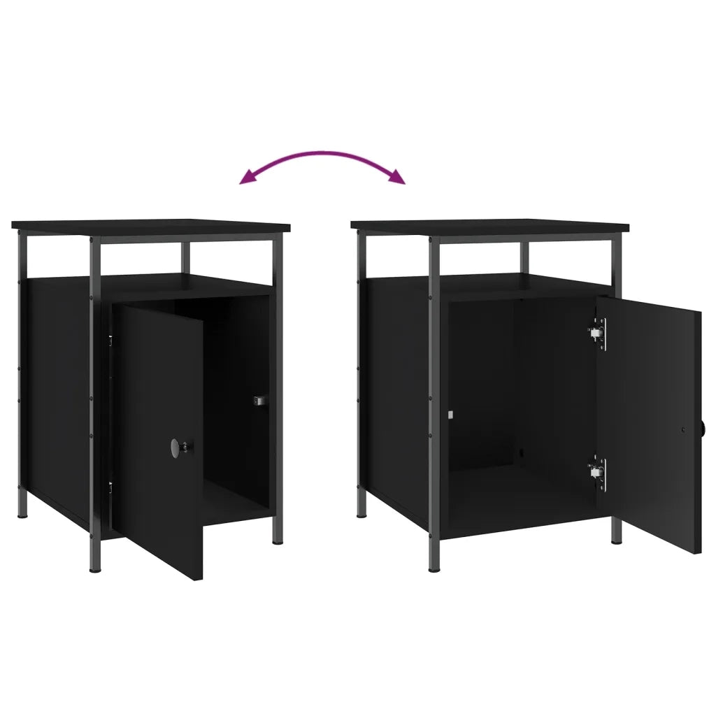 Comodini 2 pz Neri 40x42x60 cm in Legno Multistrato 825864