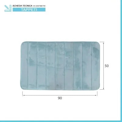 Tappeto bagno 100% poliestere 50x90 acquamarina antiscivolo  Memo