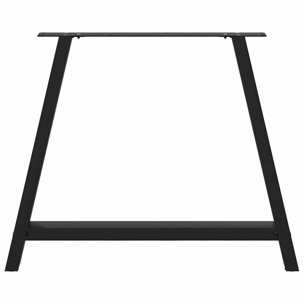 Set di 2 gambe per tavolo da pranzo a forma di A 100 x 72 cm con piedini regolabili design moderno acciaio nero 02_0057140