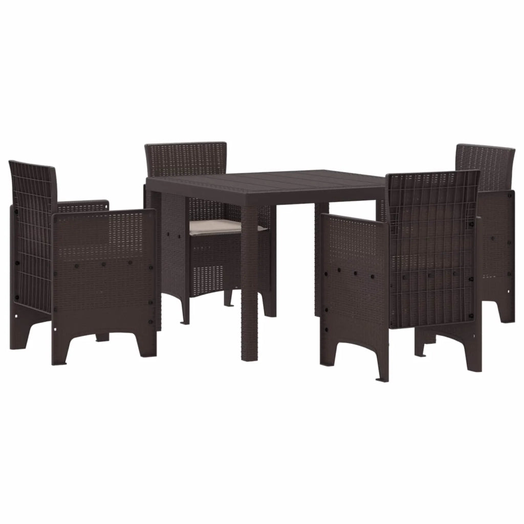Set da Pranzo per Giardino 5 pcs Marrone Polipropilene 3378538