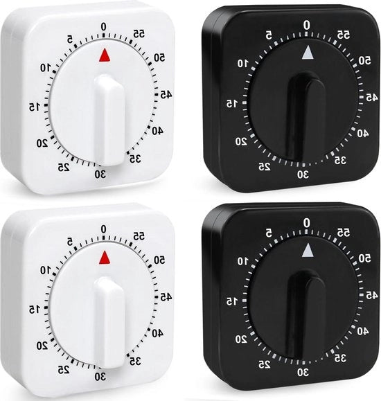 Cucina digitale meccanica 4 pezzi - orologio a tempo breve - 60 minuti - per cucina, allenamento, studio - bianco nero timer digitale