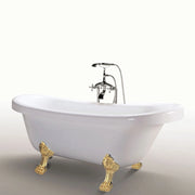 Vasca freestanding vintage 170 x 80 cm con piedi oro con rubinetto - Margherita