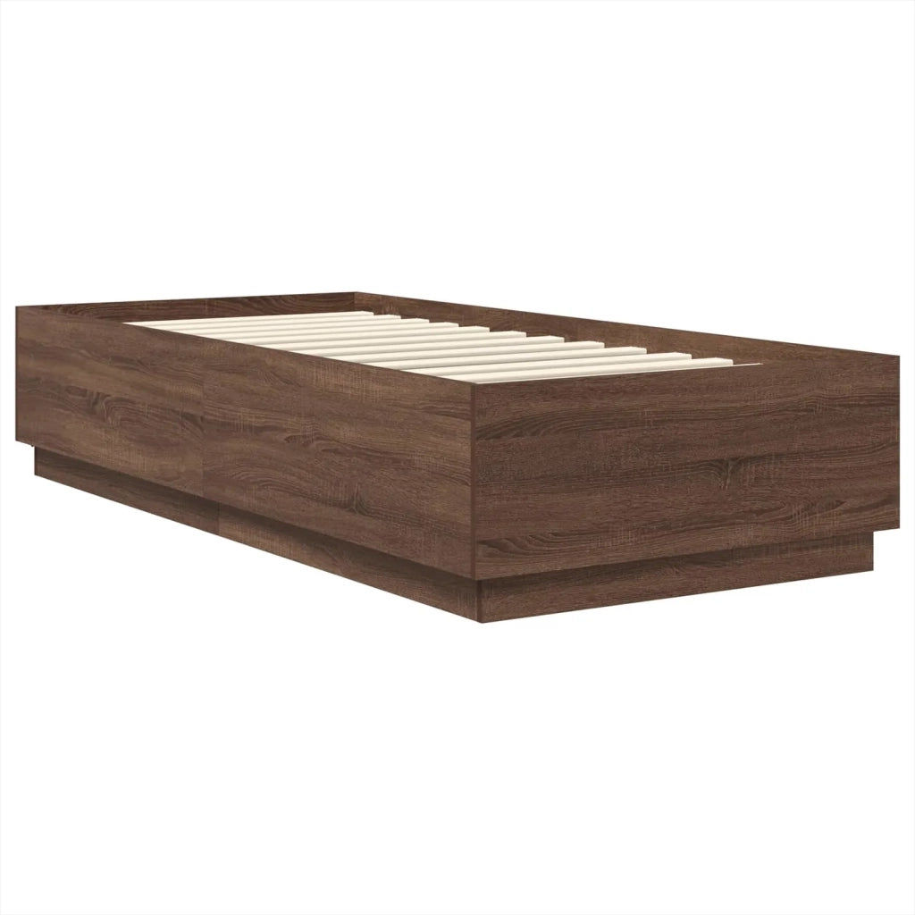 Struttura del letto con testiera Rovere Marrone 70 x 190 cm