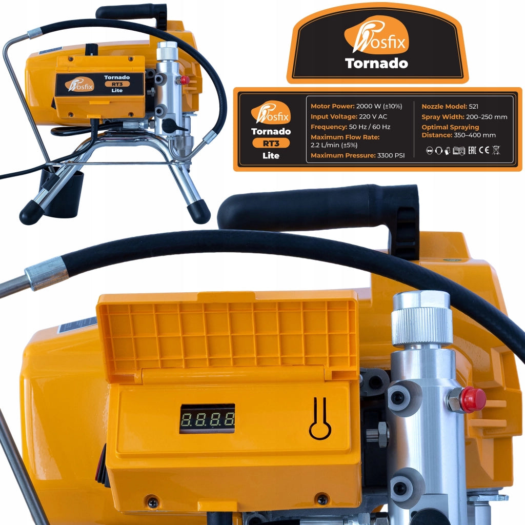 Agitatore di Vernice Idrodinamico RT3 Lite – Motore Brushless 2000W | 3300 PSI | 2,2 L/min | Per Vernici e Emulsioni