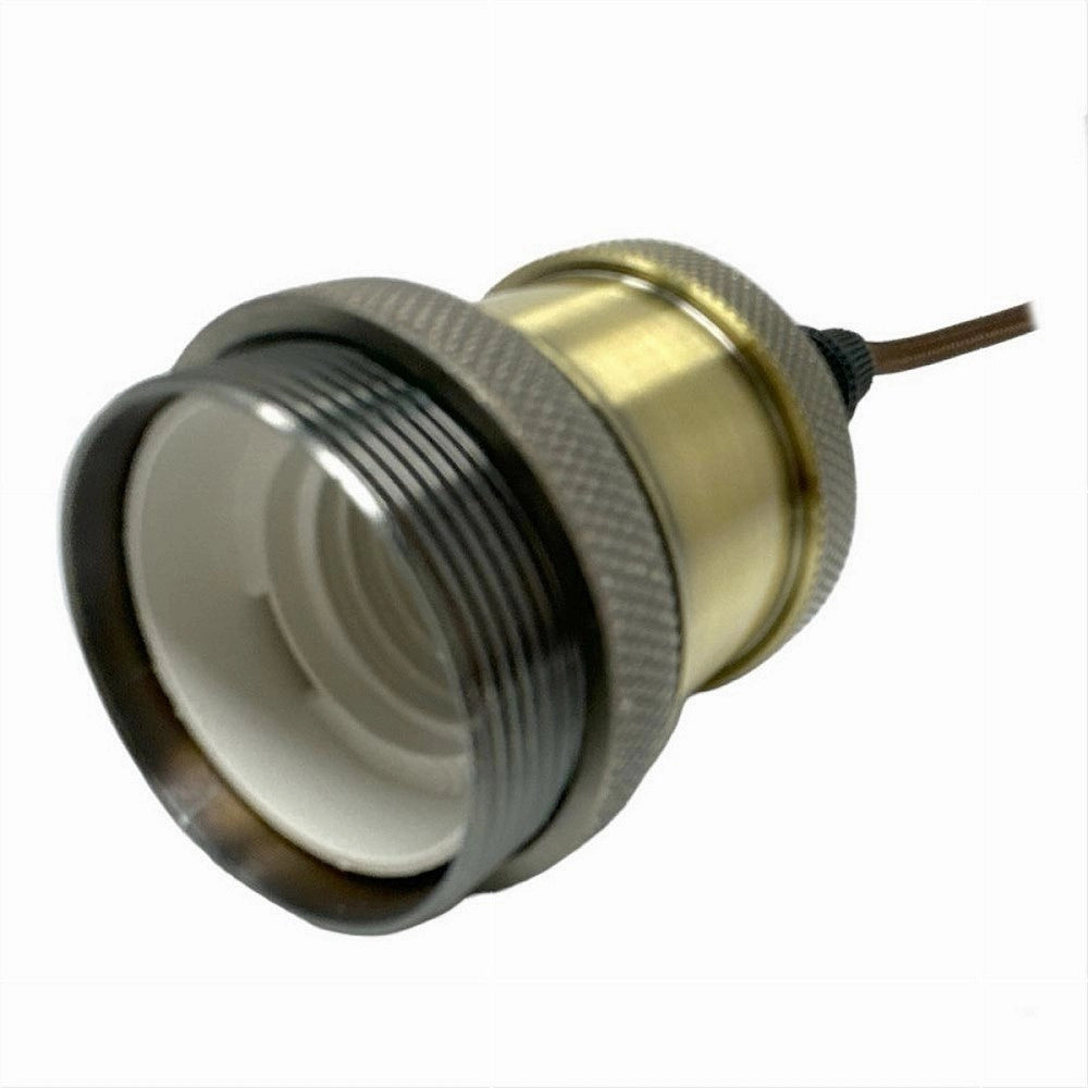 Trade Shop - Lampadario Portalampada A Sospensione Vintage Bronzo Per Lampadine E27 2mt E27-2m-v -