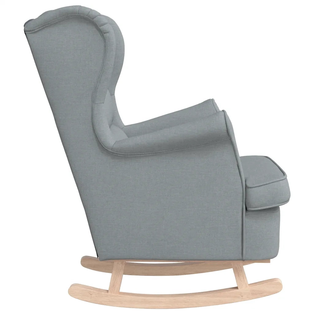 Sedia a Dondolo Grigio Chiaro 74x90x102 cm in Tessuto 4016919