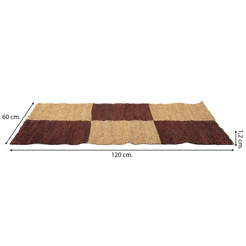 Tappeto in fibra marrone 120x60x1,2h cm