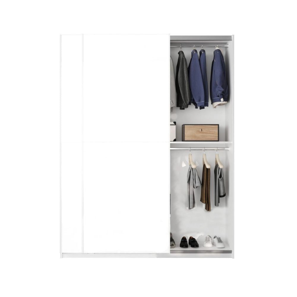 Armadio due ante scorrevoli bianco opaco Swing – 180x55x230H