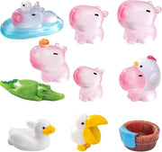Pacco di 10 Figure di Capybara Miniature Decorazioni per Torta Luminose in Silicone per Giardino dei Fanciulli Decorazioni per Festa di Compleanno e Festa di Bambino