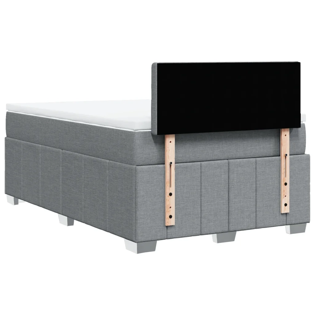 vidaXL Giroletto a Molle con Materasso Grigio Chiaro 120x190cm Tessuto