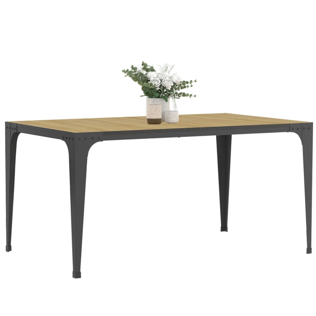 IDMarket - Tavolo da pranzo rettangolare NELLY 8 persone legno e nero design industriale 150 cm