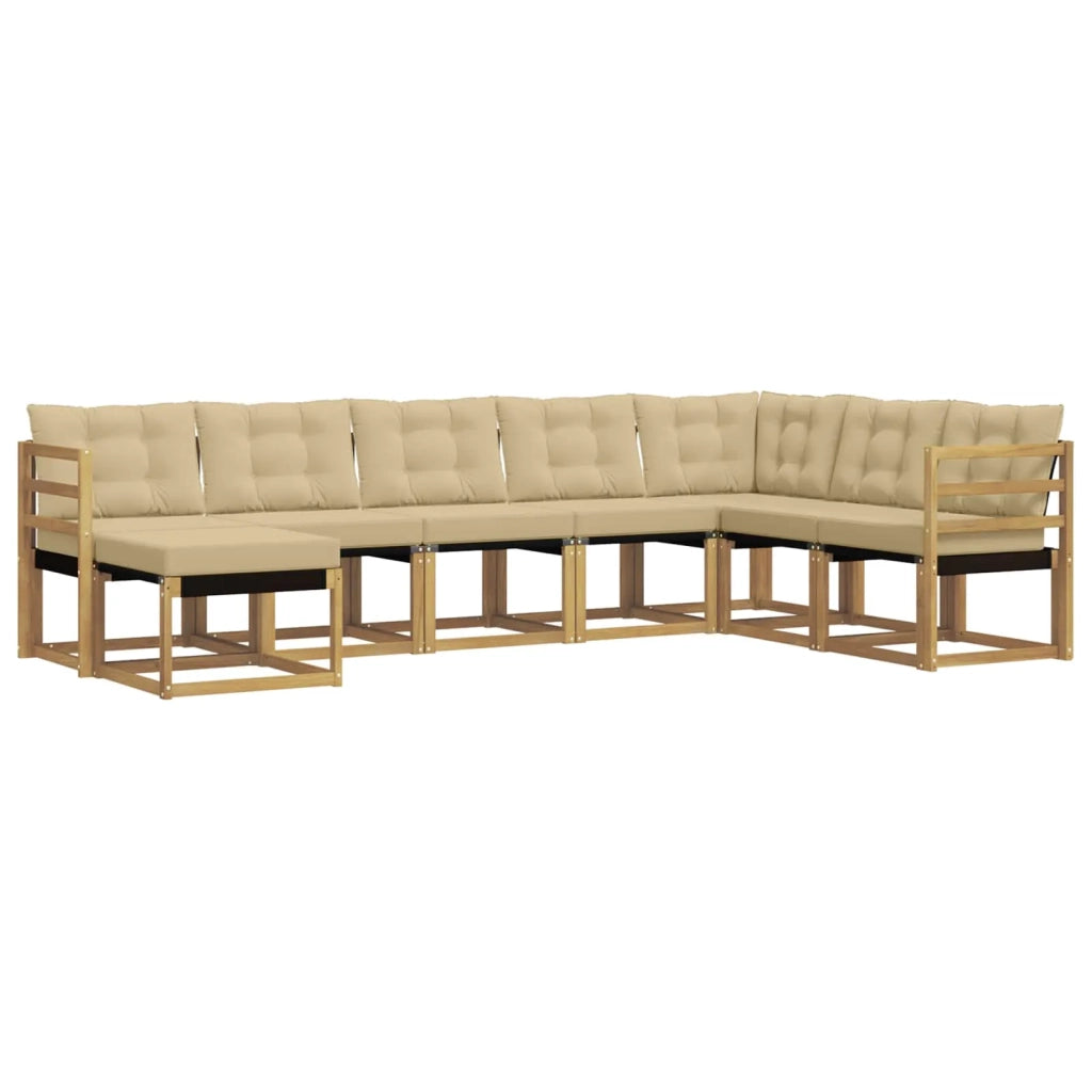 Set di divani da esterno 8 pz Bianco e Beige 3389755