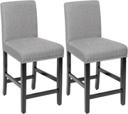 Set di 2 sgabelli da bar, sedia con schienale e seduta imbottiti, gambe in legno con seduta imbottita, ideale per cucina, soggiorno, sala da pranzo