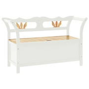 Panca Bianca 107x45x75,5 cm Legno Massello di Abete