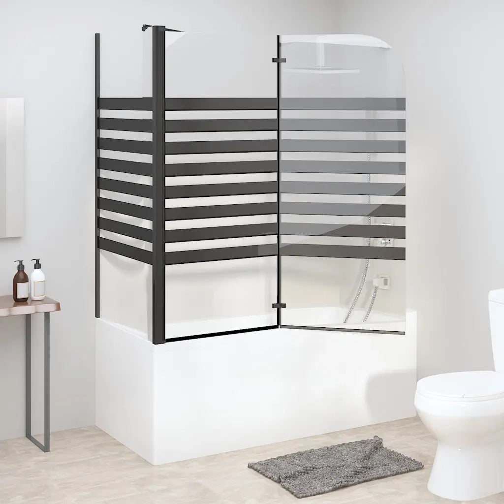 Box Doccia a Strisce 120x68x130 cm in Vetro Temperato