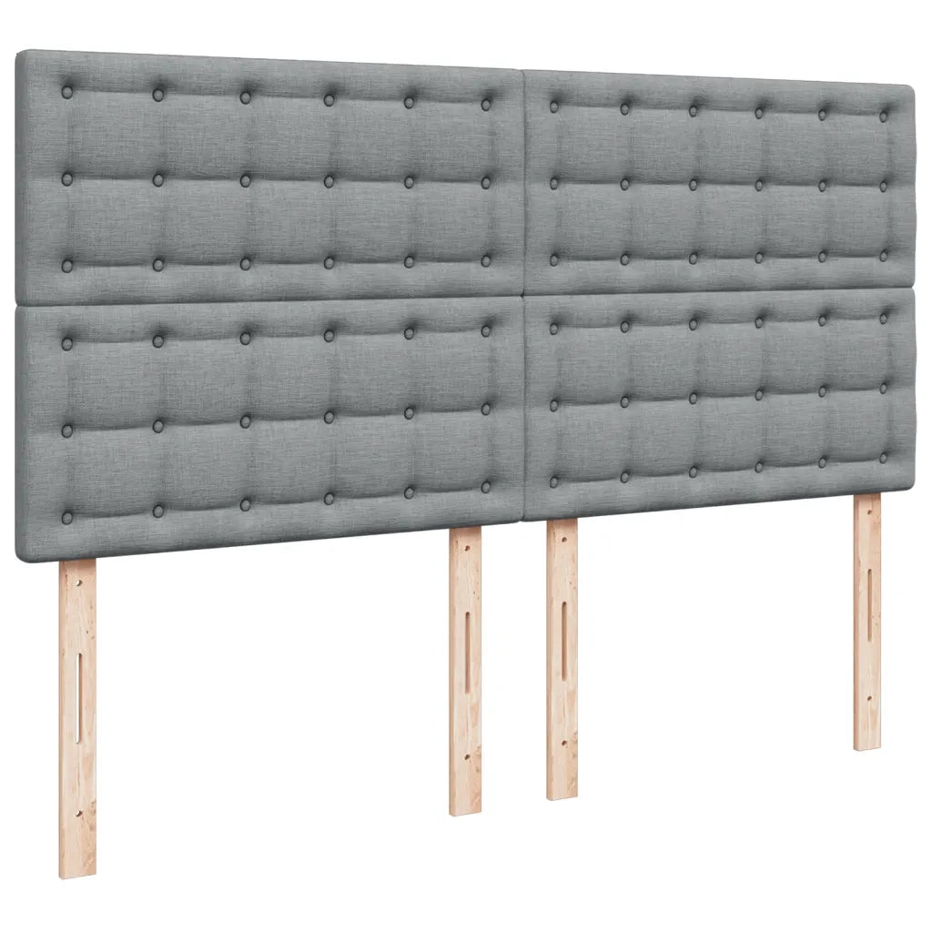 Giroletto a Molle con Materasso Grigio Chiaro 200x200cm Tessuto