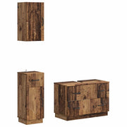 Set di armadietti da bagno in 3 pezzi HOORN Legno antico 3417799