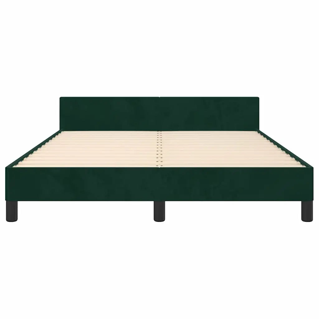 Giroletto senza Materasso Verde Scuro 140x200 cm in Velluto