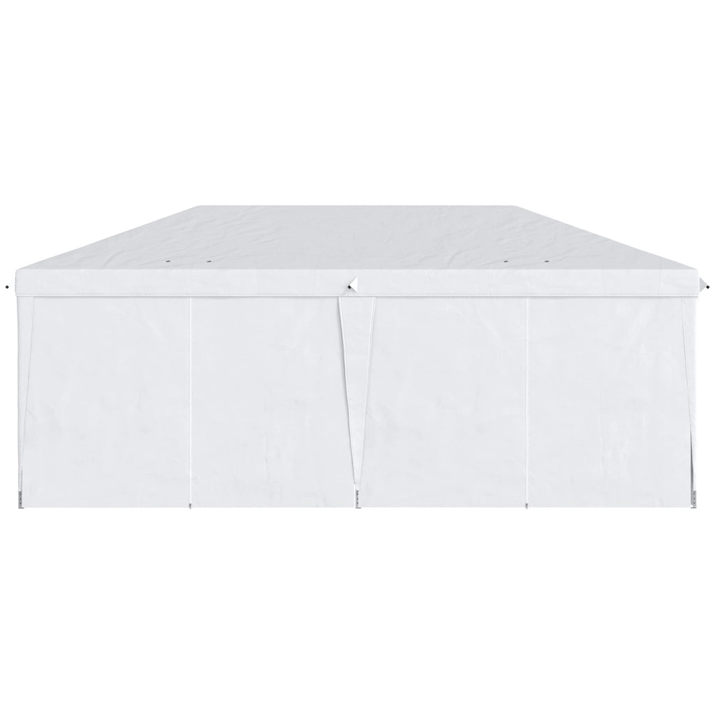 Gazebo Pieghevole 6x3m Funi e Picchetti Bianco