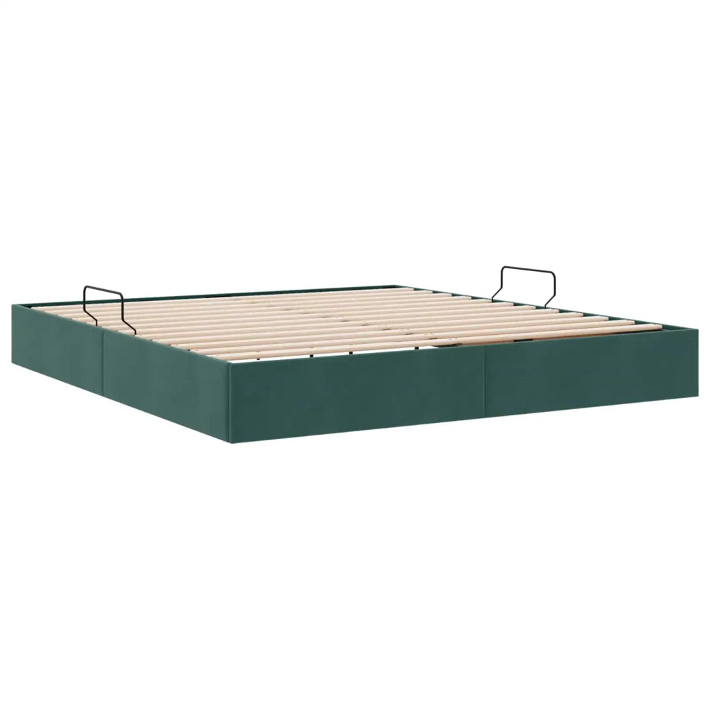 Letto ottomano Verde Scuro 160 x 200 cm Velluto
