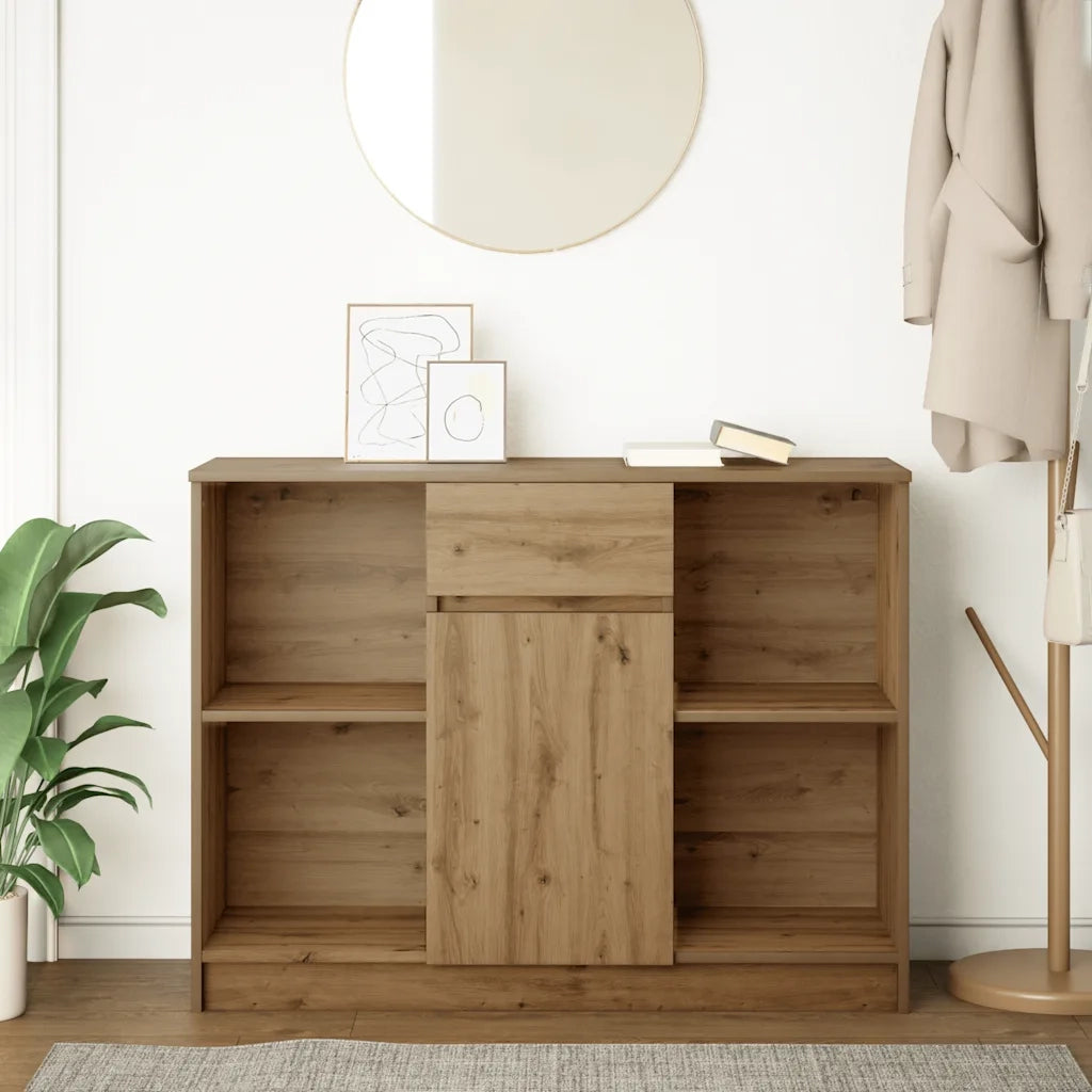 Credenza con Cassetto Rovere Artigianale 101x35x76cm Truciolato 861570