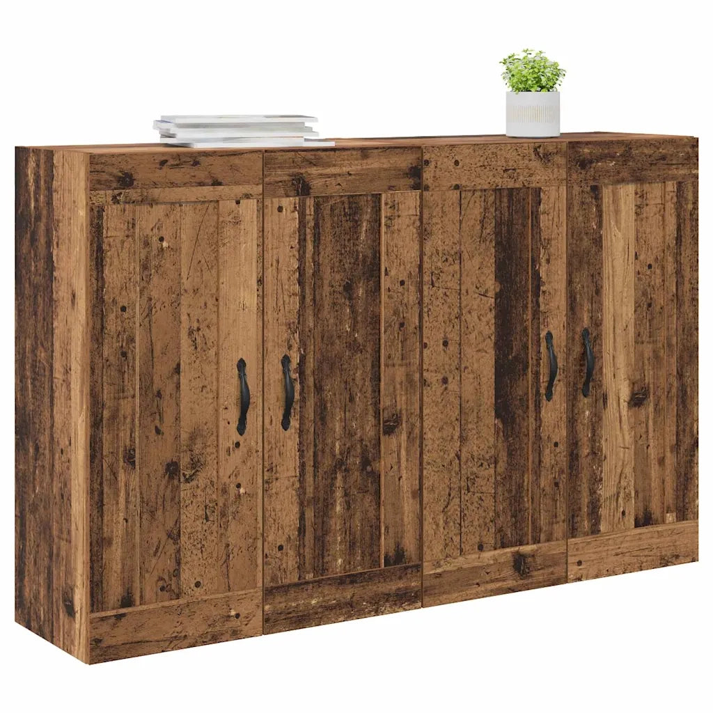 Armadietto a Muro | Mobile a muro 2 pz Legno vecchio 69,5 x 34 x 90 cm