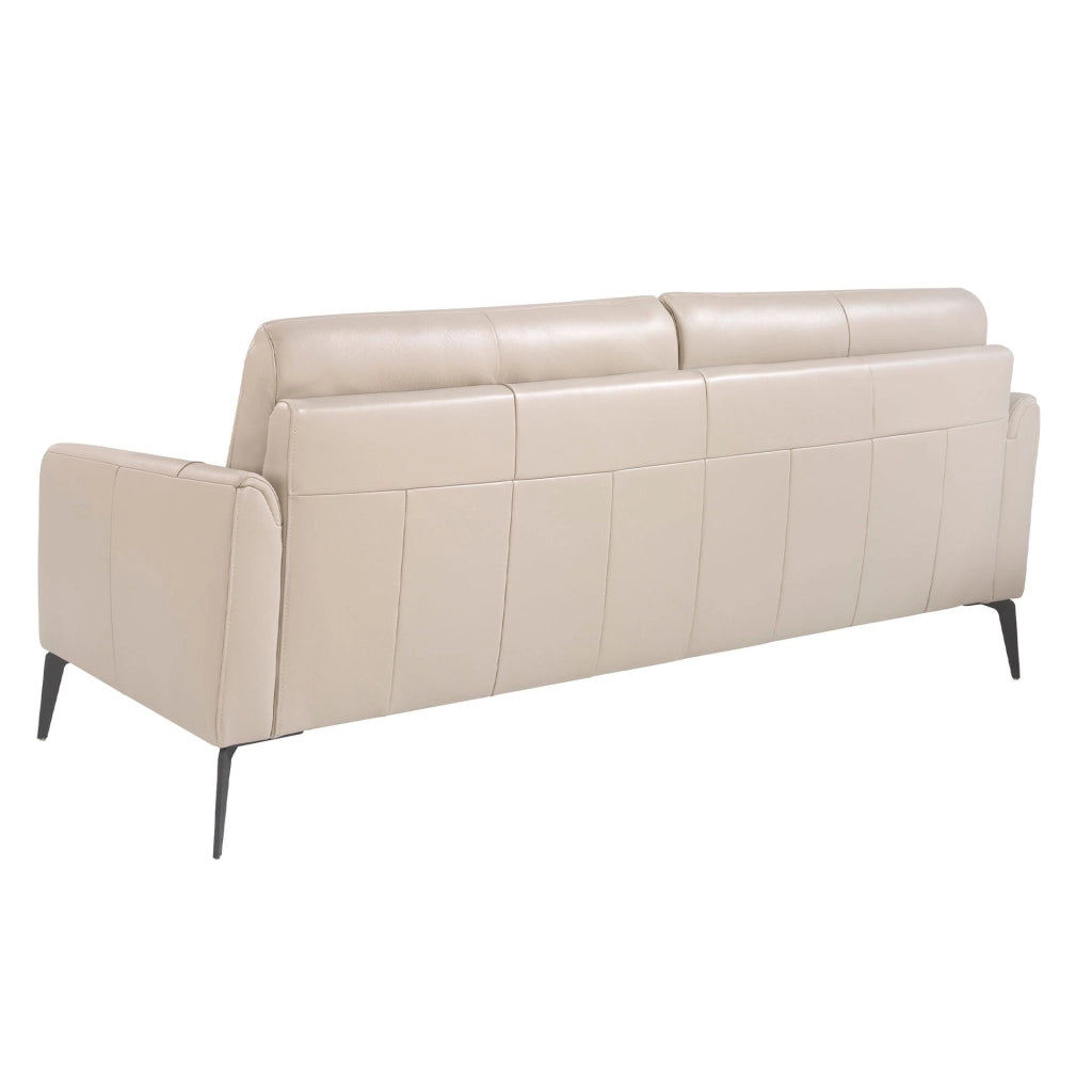 Divano a 3 posti in pelle grigio taupe