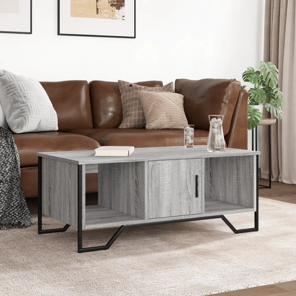 Tavolino da Salotto-Tavolino da soggiorno-Tavolo Grigio Sonoma 100x51x40cm Legno Multistrato 826186