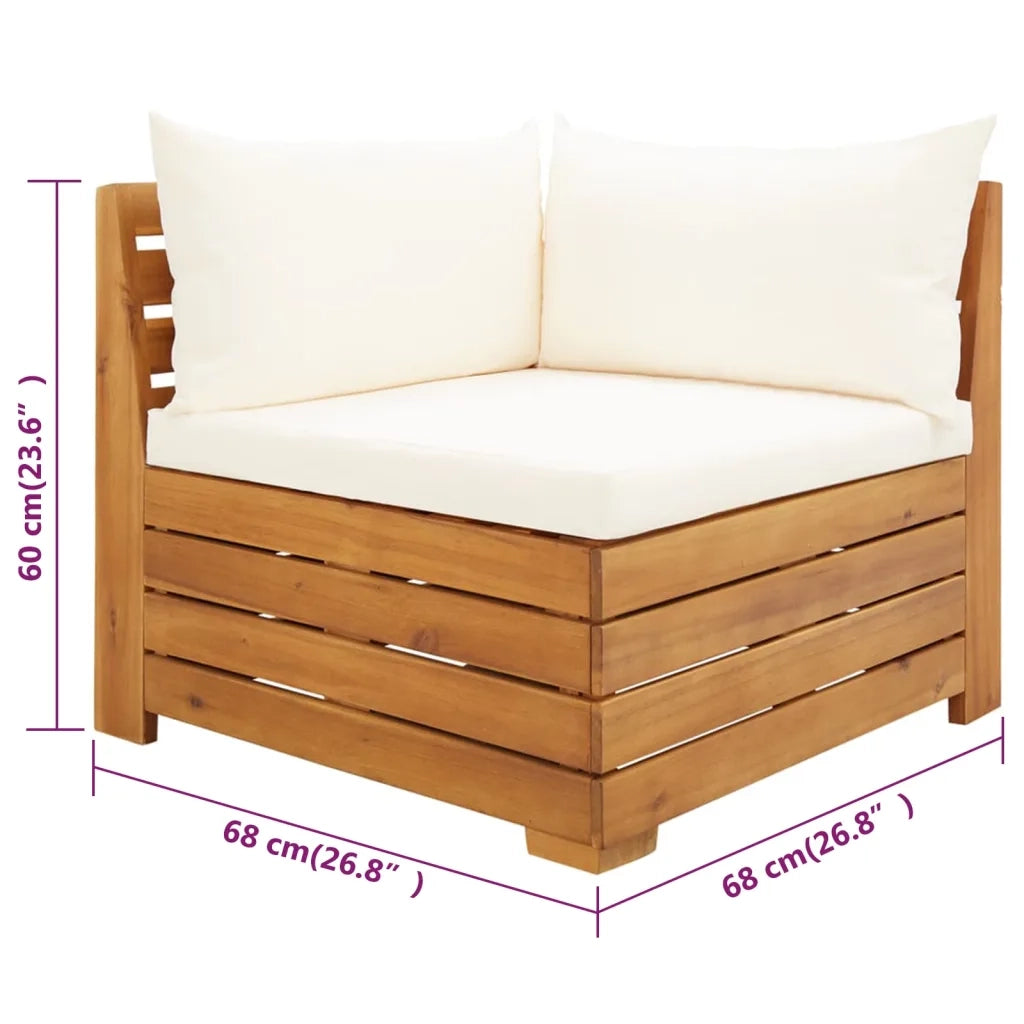 Set Divani da Giardino 2 pz con Cuscini in Massello di Acacia 316087