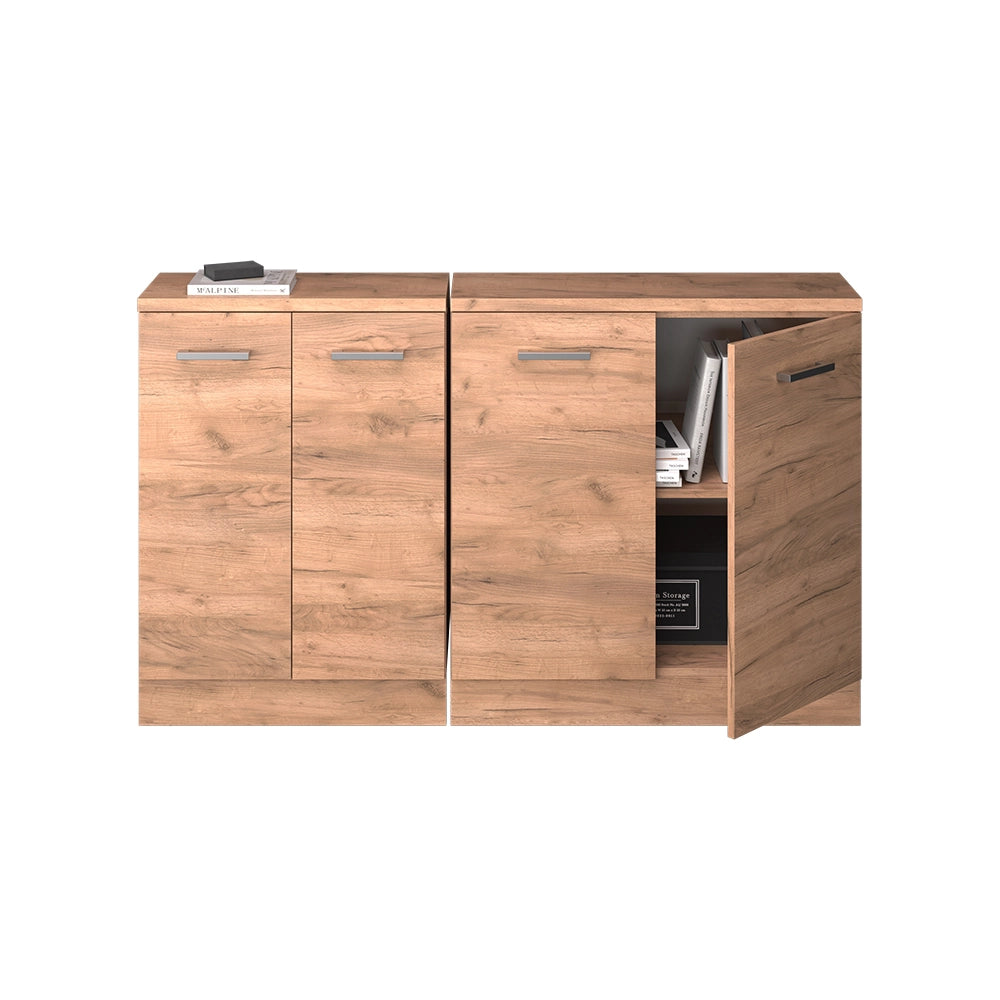 Set di mobili sottotetto Rion Rovere dorato/Rovere dorato 140 cm Set di 2 carcasse armadio profondità 60 cm Vicco