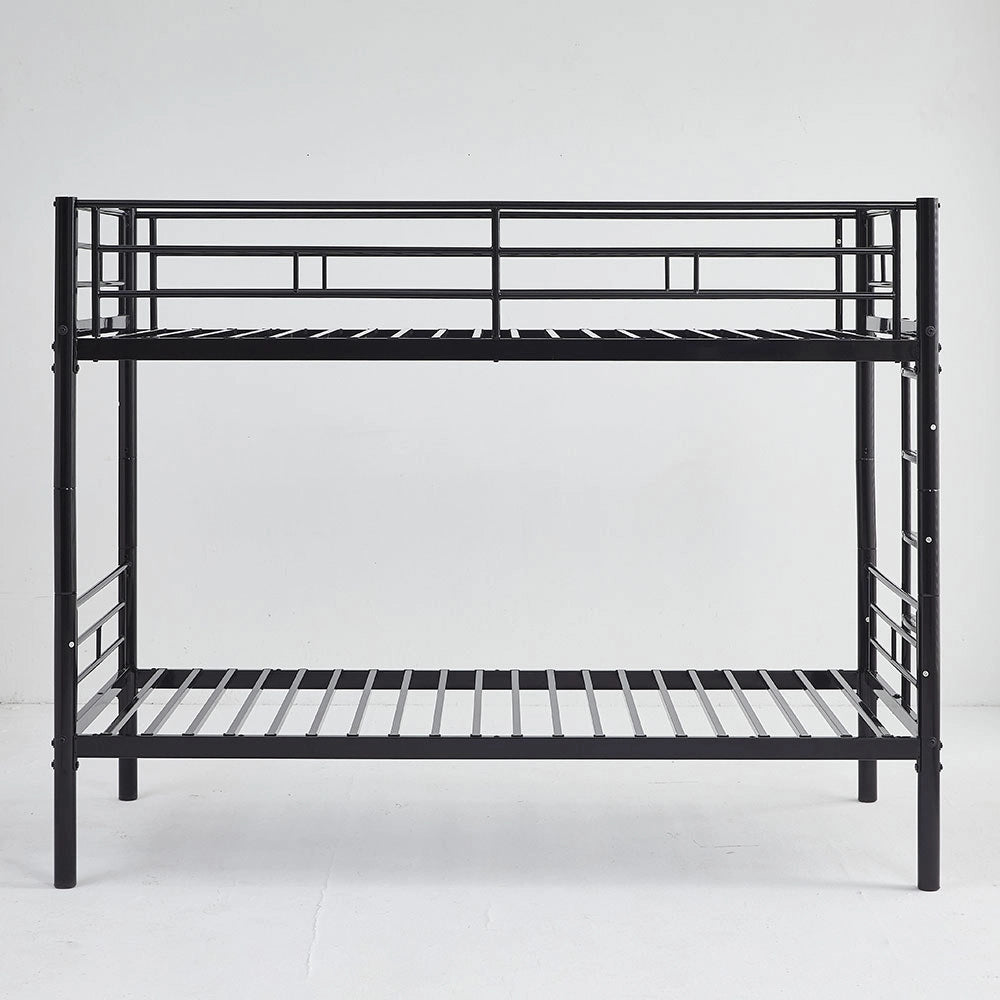 Letto a castello convertibile - Xylo - 90x200cm nero, scala antiscivolo