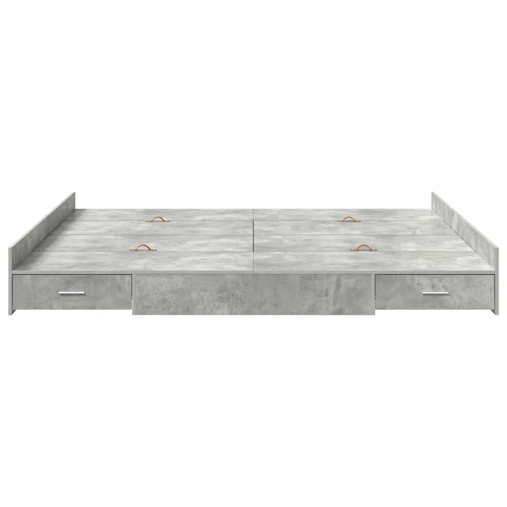 Struttura letto con contenitore Grigio cemento 200 x 200 cm 3335264